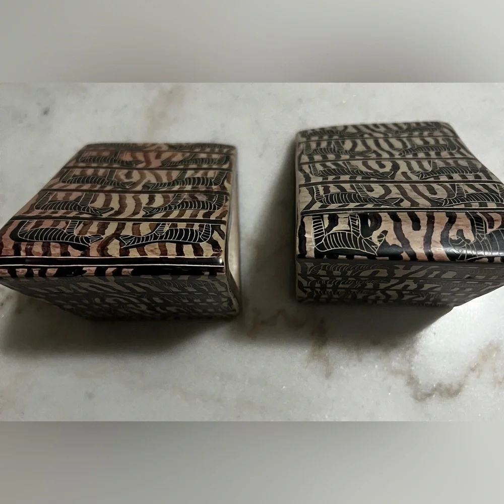 Pier 1 Hand Carved, Hand Painted Soapstone Zebra Bookend Pair